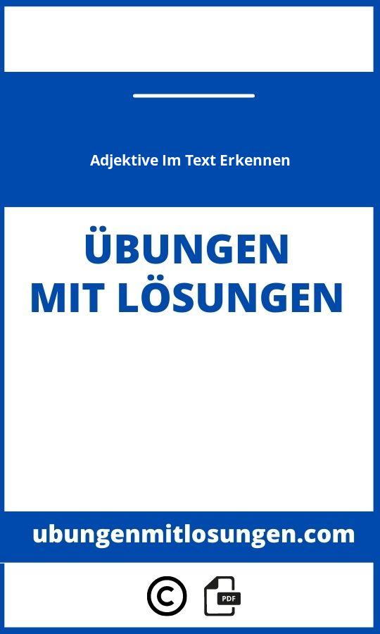 Adjektive Im Text Erkennen Übungen