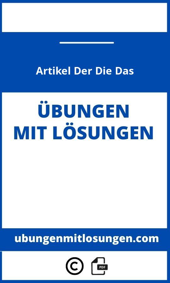 Artikel Der Die Das Übungen