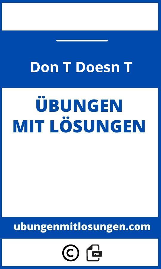 Don T Doesn T Übungen