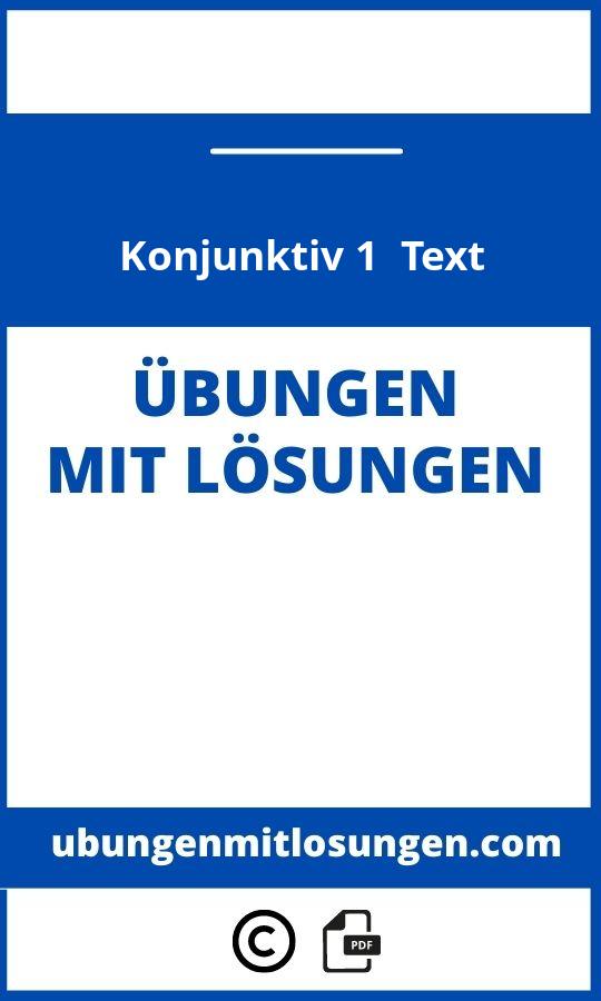 Konjunktiv 1 Übungen Text