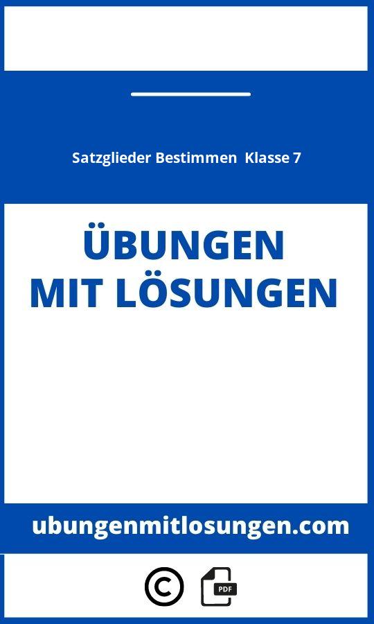 Satzglieder Bestimmen Übungen Mit Lösungen Klasse 7