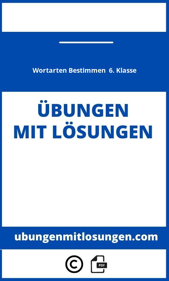 Wortarten Bestimmen Übungen 6. Klasse